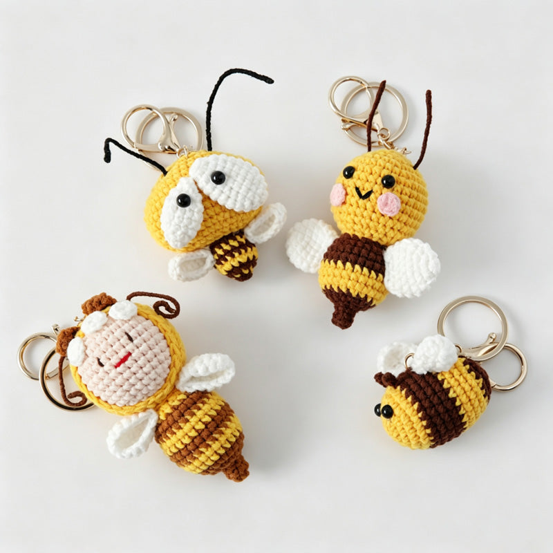 Crochet Bee Keychain