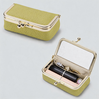 Faux Leather Kiss Lock Wallet