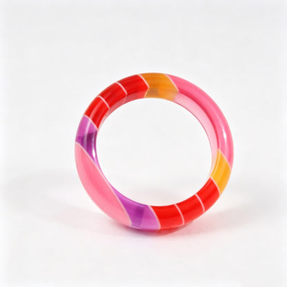 Rainbow Stripe Resin Ring