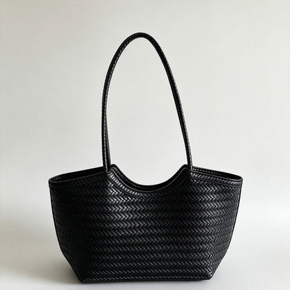 Woven Curve Shopper Tote Bag