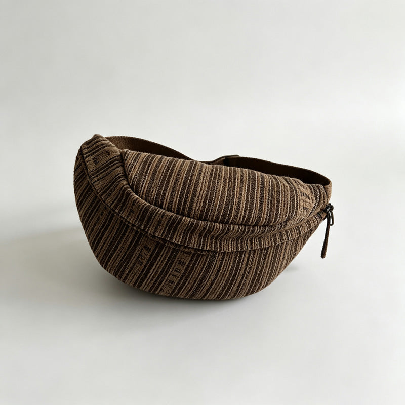 Striped Woven Waist Crossbody Bag