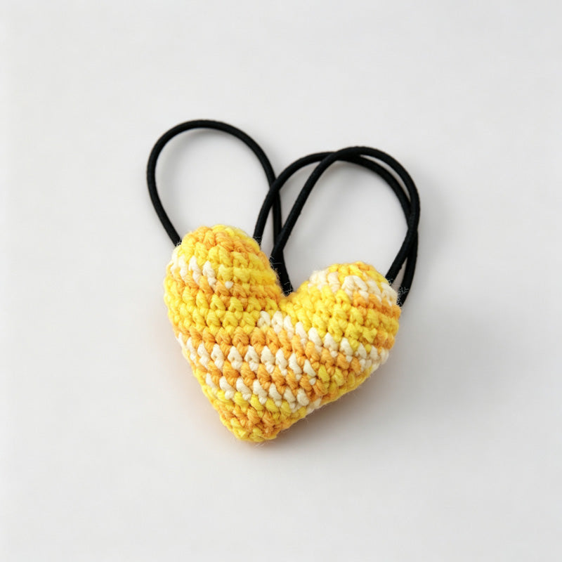 Crochet Heart Hair Ties