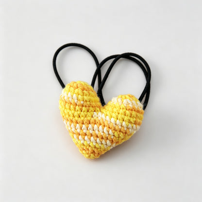 Crochet Heart Hair Ties