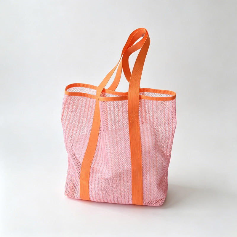 Bright Stripe Mesh Tote Bag