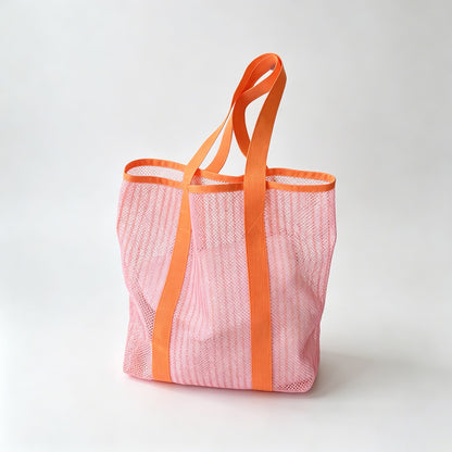 Bright Stripe Mesh Tote Bag