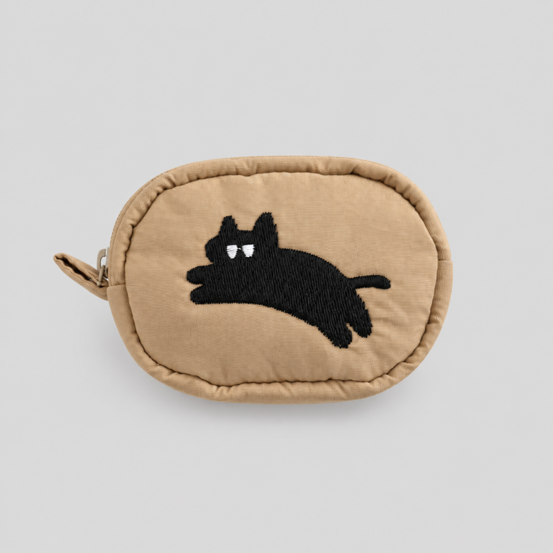 Cat Print Mini Coin Zipper Pouch