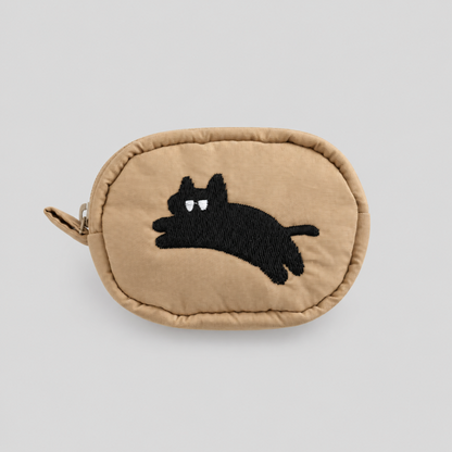 Cat Print Mini Coin Zipper Pouch