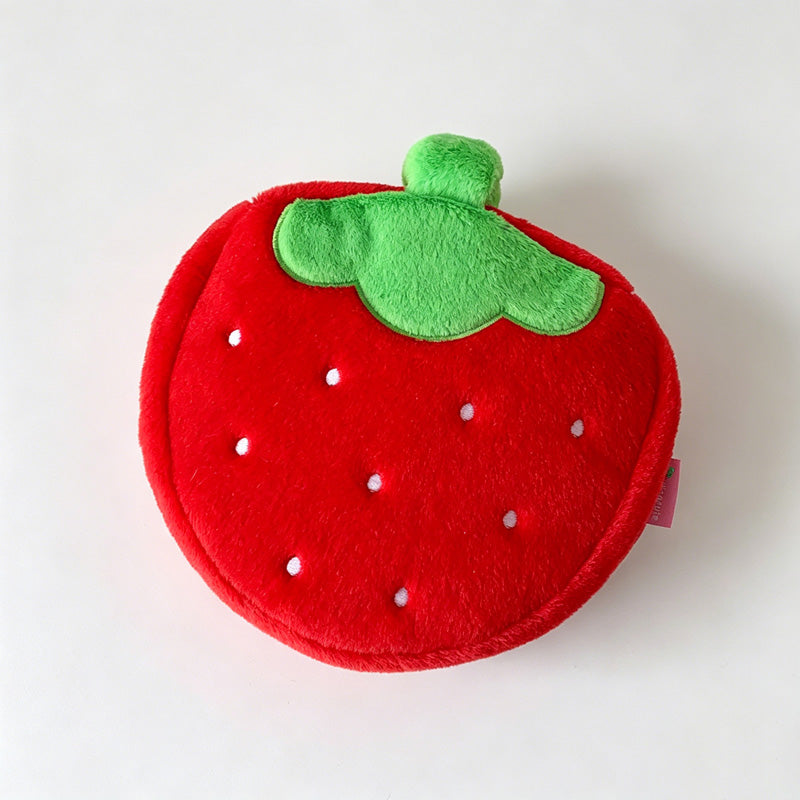 Strawberry Plush Round Pouch