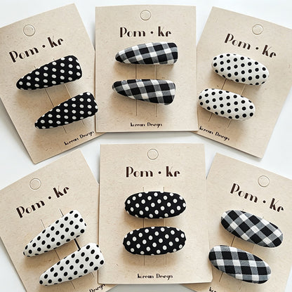Gingham Dot Hair Clips