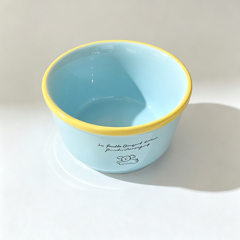Color Rim Ceramic Bowl