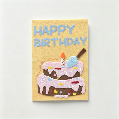 Cake Pattern Non‑Woven Greeting Card