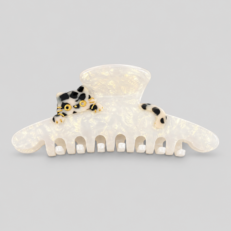 Cat Print Large Hair Claw Clip