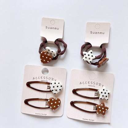 Polka Dot Star BB Snap Hair Clips