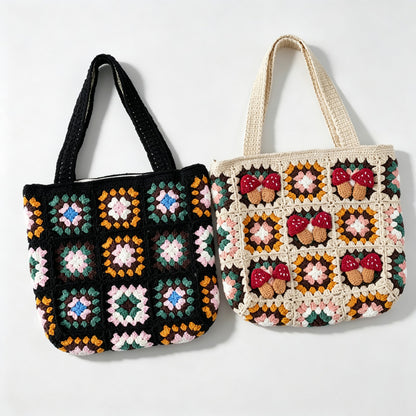 Daisy Grid Crochet Tote