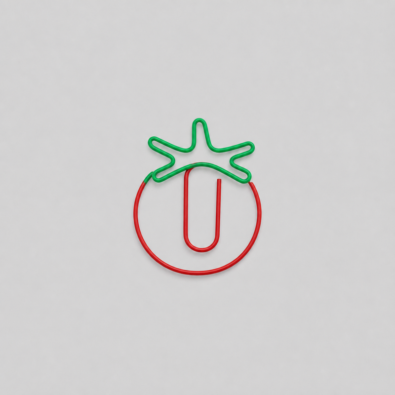 10 PCS Minimalist Tomato Shape Decorative Metal Paper Clips
