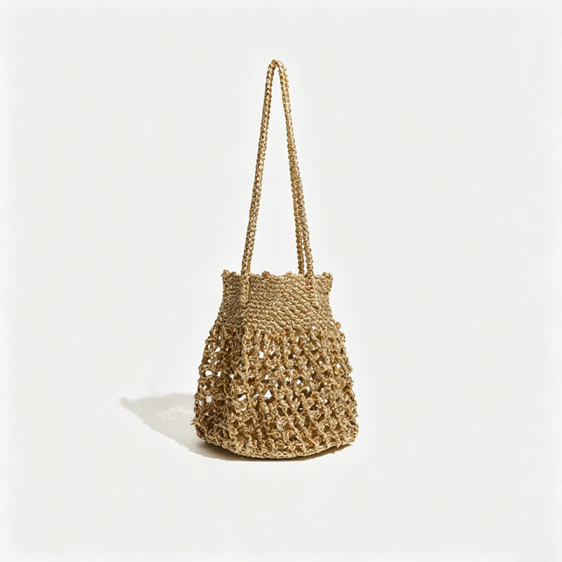 Crochet Drawstring Handle Bag