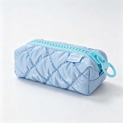 Quilted Zipper Pencil Pouch Storage Bag
