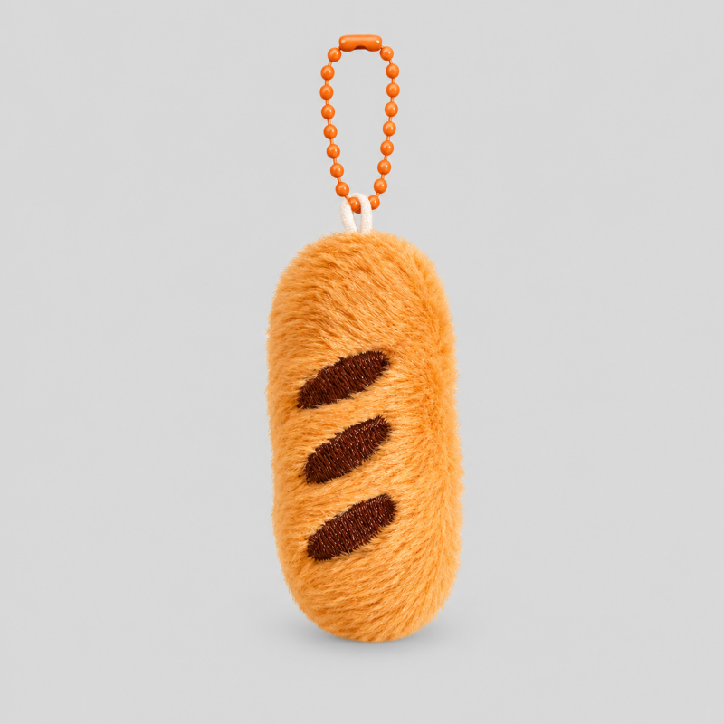 Food Cheese Bread Plush Keychain