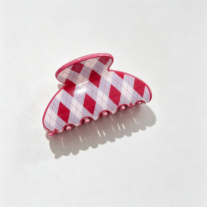 Argyle Diamond Print Hair Claw
