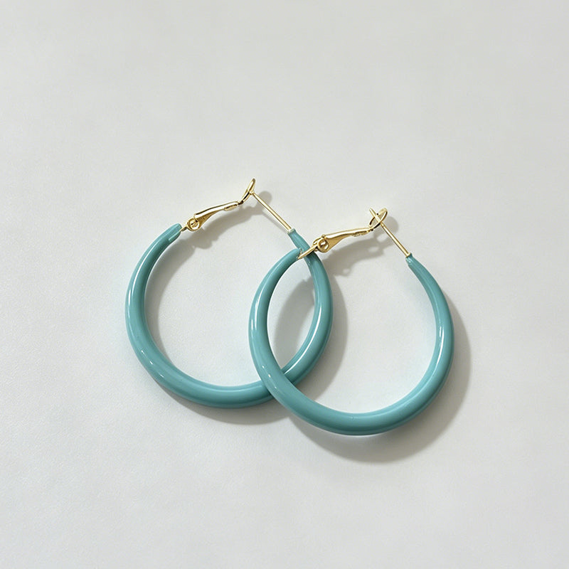 Modern Minimalist Enamel Hoop - Shopdayla Wholesale - #8562