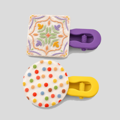 Colorful Geometric Hair Clip Set