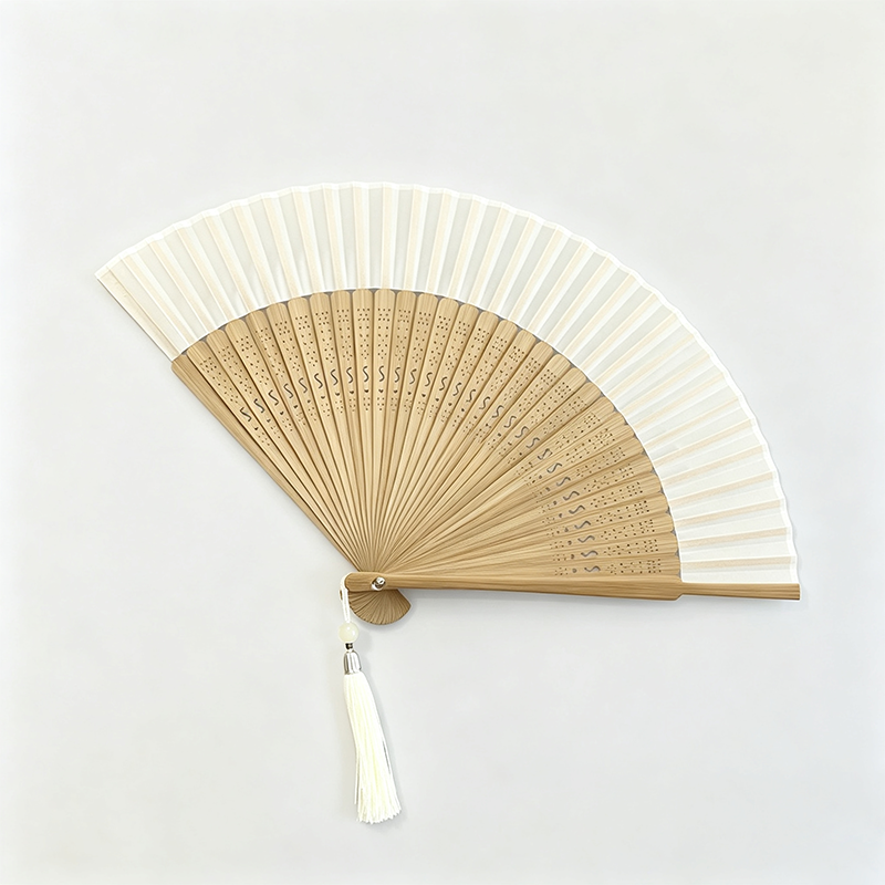Plain Silk Bamboo Folding Hand Fan