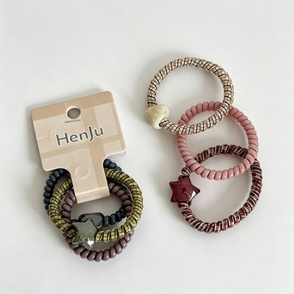 Star Heart Telephone Wire Hair Ties