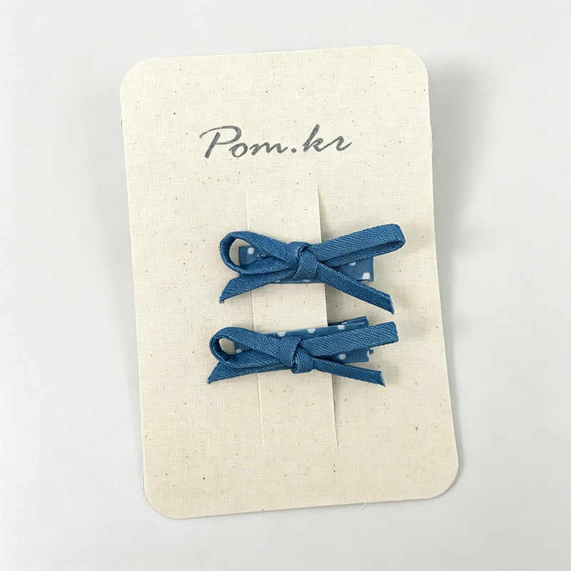Navy Bow Hair Clips