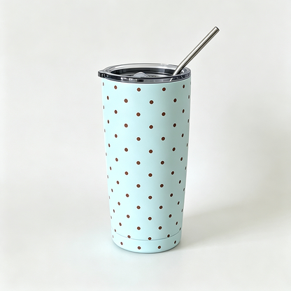 Polka Dot Straw Tumbler