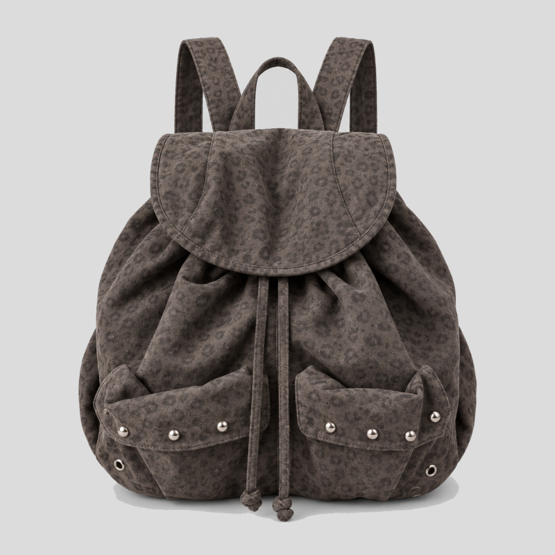 Large Drawstring Leopard Backpacks