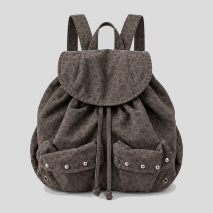 Large Drawstring Leopard Backpacks