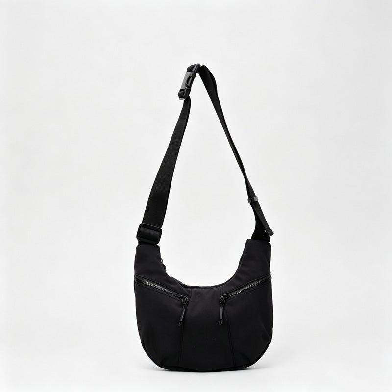 Crescent Nylon Hobo Crossbody Bag