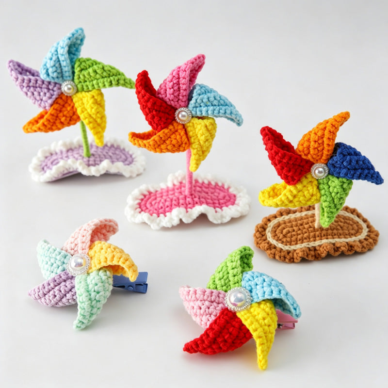 Pinwheel Crochet Hair Clip