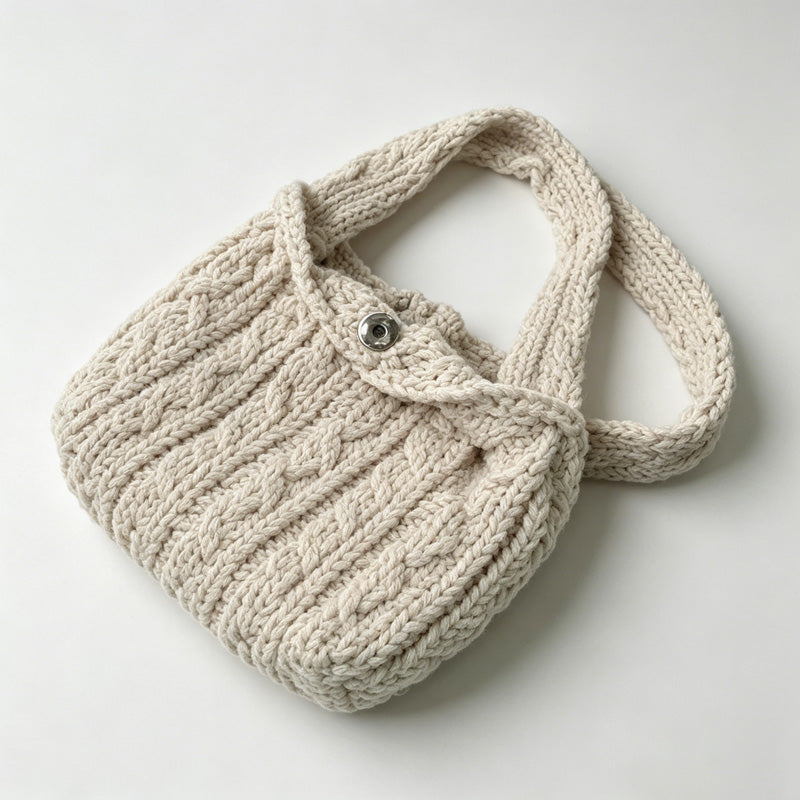 Cable Knit HandleTote Bag