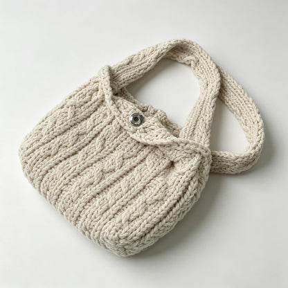 Cable Knit HandleTote Bag