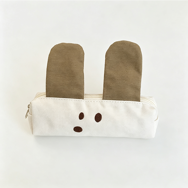 Dog Ear Canvas Zipper Pencil Pouch