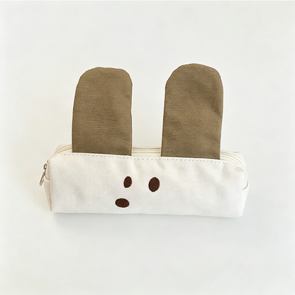 Dog Ear Canvas Zipper Pencil Pouch