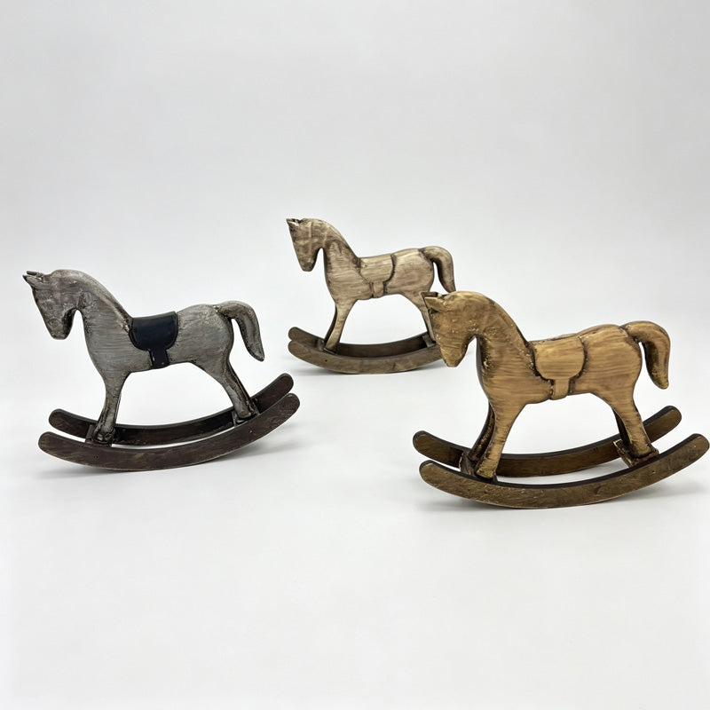 Wooden Rocking Horse Tabletop Figurine