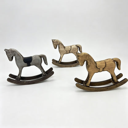 Wooden Rocking Horse Tabletop Figurine