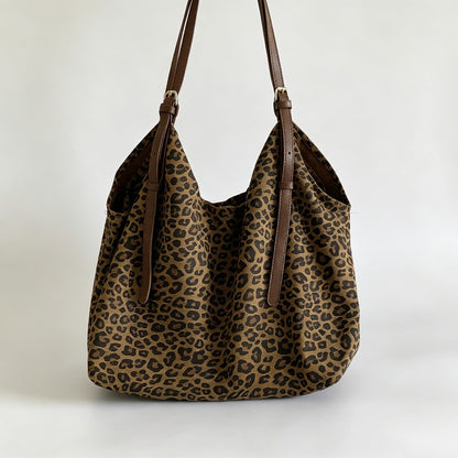 Leopard Print Large Shoulder Tote