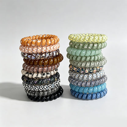 Refined Floral Telephone Wire High Hair Tie