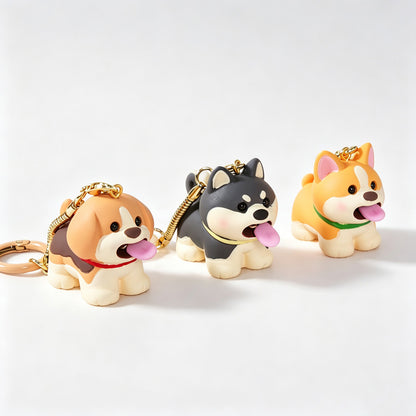 Resin Dog Figure Keychain