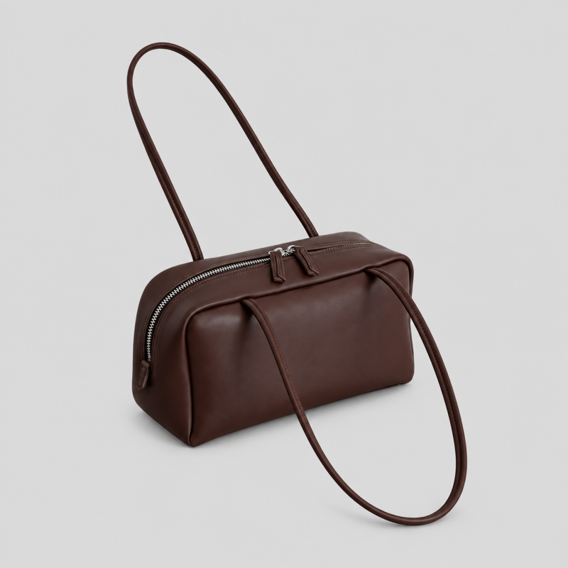 Faux Suede Shoulder Handle Bag
