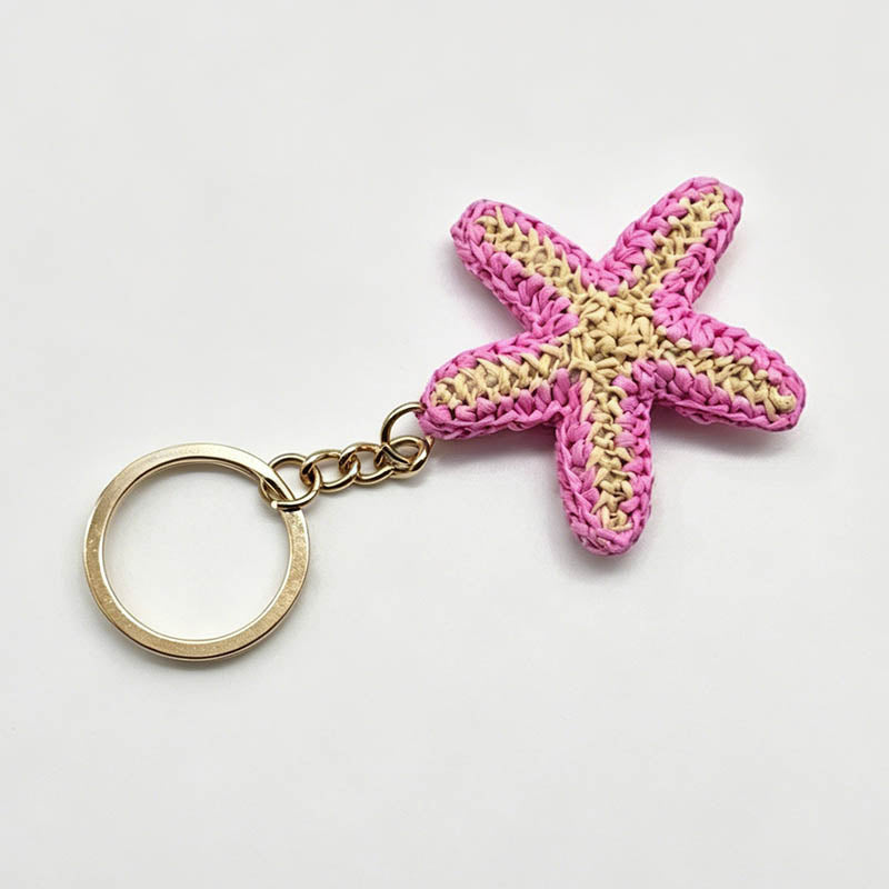 Refined Summer Starfish Woven Daily Fashion Accessory Keychain