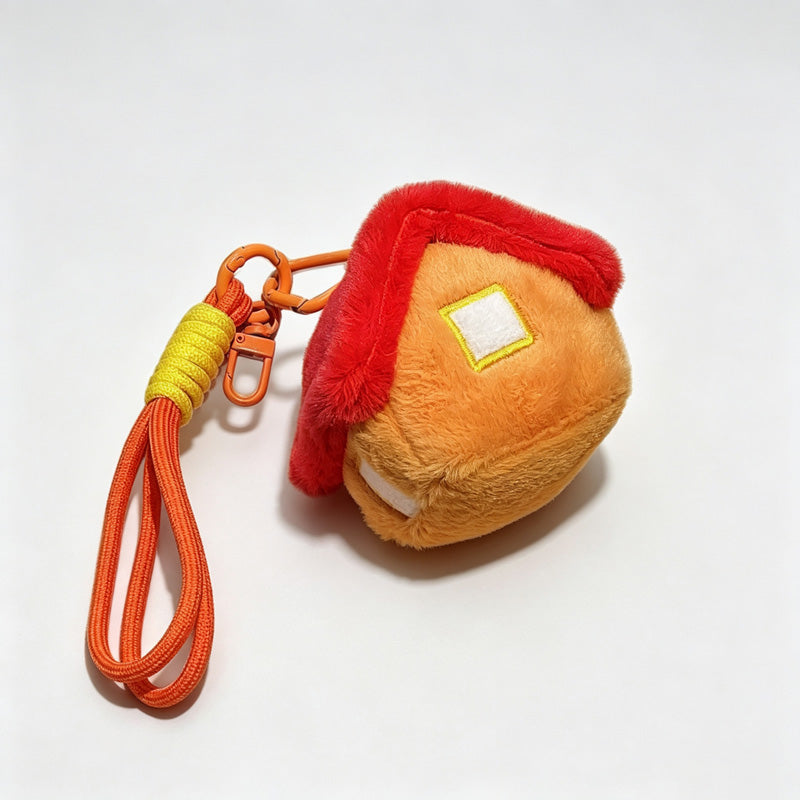 House‑Shaped Plush Keychain