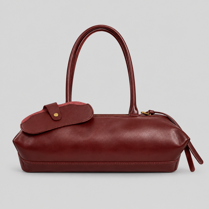 Solid Color Shoulder Handbag