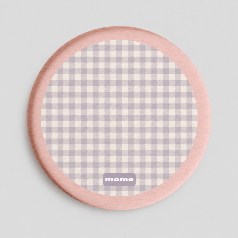 Round Grid Print Acrylic Drink Coaster