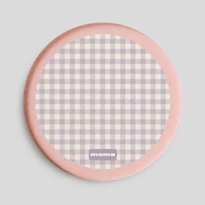Round Grid Print Acrylic Drink Coaster