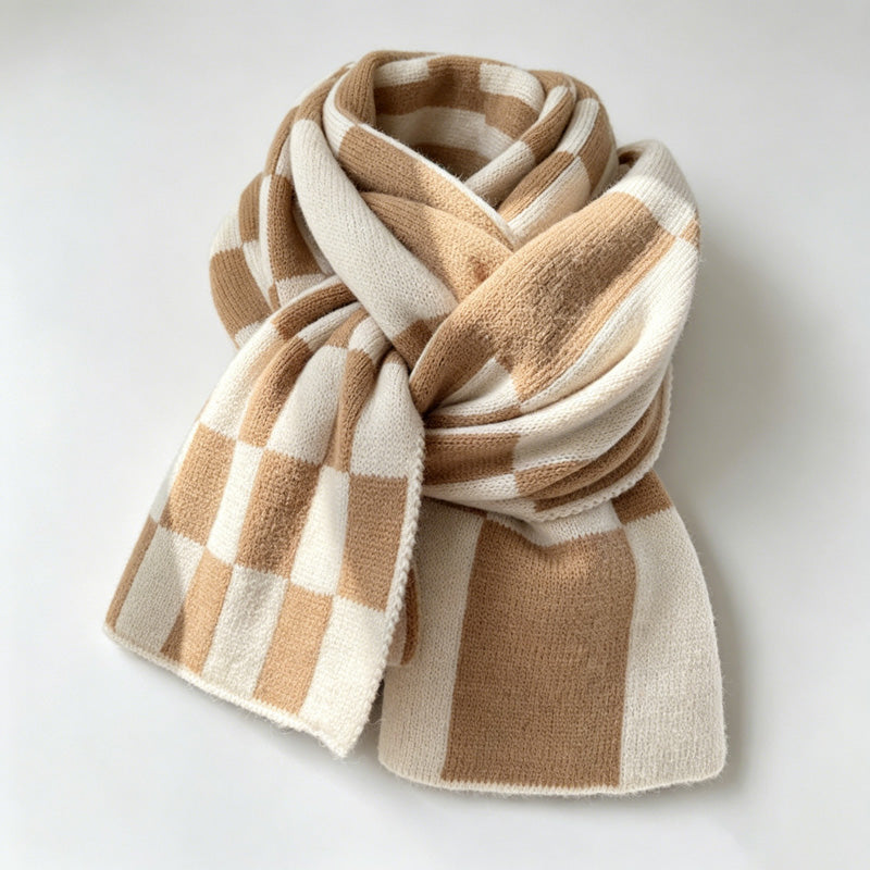 Checkerboard Fringe Scarf