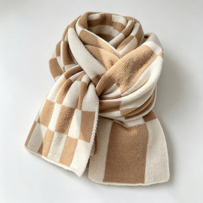 Checkerboard Fringe Scarf
